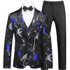 Męski Garnitur Blazer w Kwiaty | Elegancka Odzież na Przyjęcia