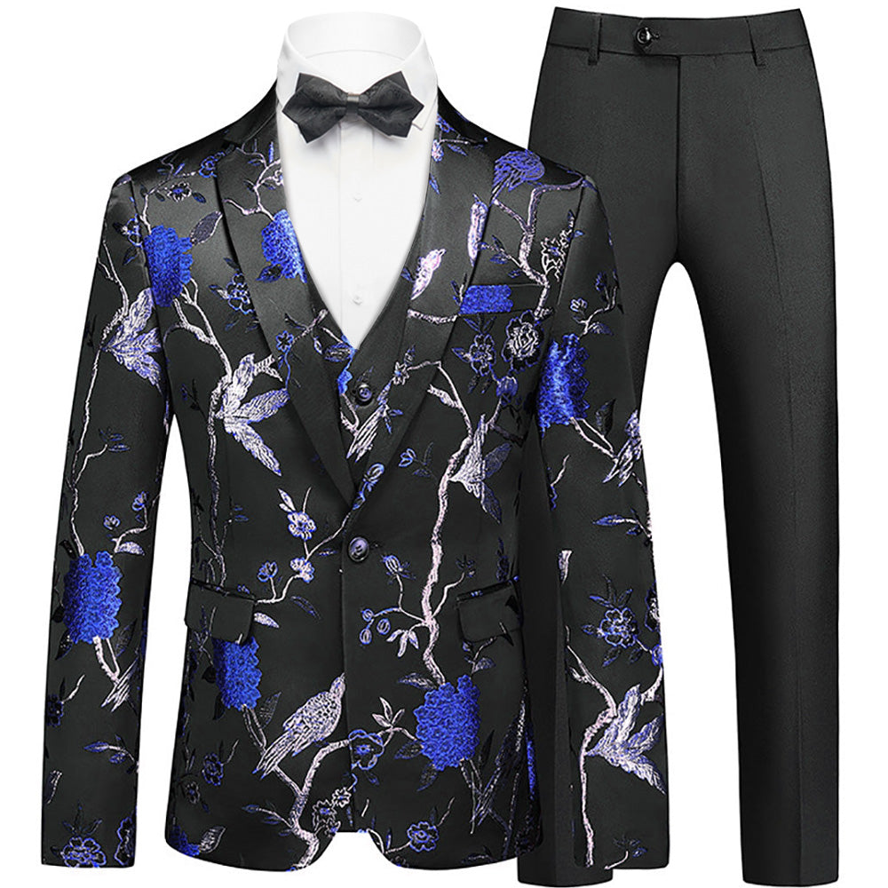 Męski Garnitur Blazer w Kwiaty | Elegancka Odzież na Przyjęcia