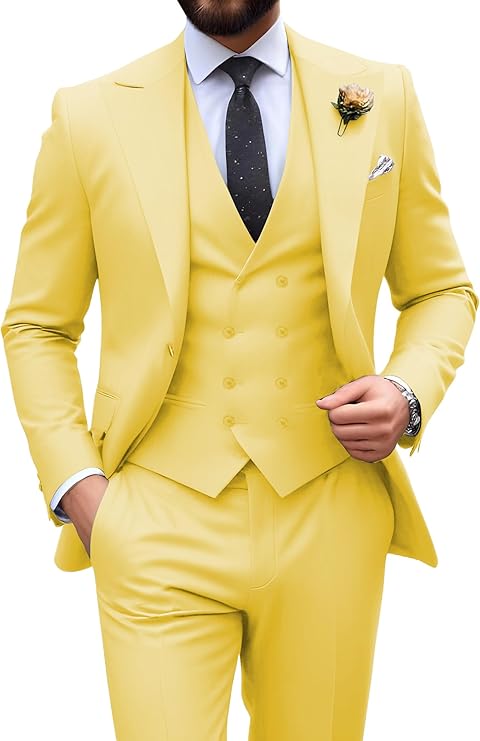 Męski garnitur slim fit 3-częściowy | Formalne wesele